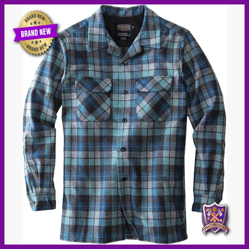 Men's Long Sleeve Wool Button-Down Shirt, Regular Fit, Machine Washable